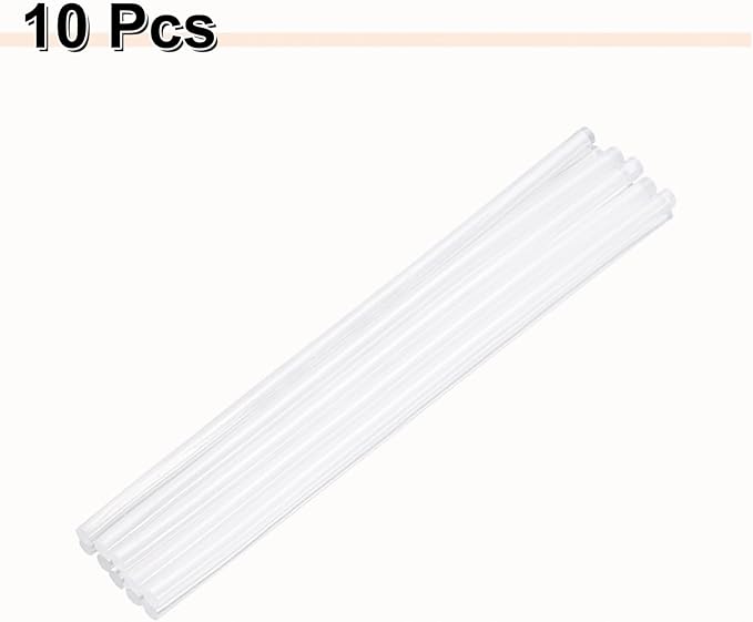 HARFINGTON 10pcs Hot Glue Sticks 0.28" Dia x 10.63" Long EVA Mini Hot Melt Adhesive Glue Stick for Hot Melt Gun Wood Plastic Glass Flowers Fabrics Foam, Clear