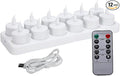 Rechargeable LED Tea Lights, Flickering Flameless Candles with Remote Timer, 12 PCS Electric Battery Operated Candles with Charging Base for Christmas Halloween Weddings Decorative