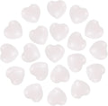 PATIKIL 20 Pcs Natural Heart Shaped Crystal Stone, 0.6 Inch Mini Polished Love Gemstone Crystal, Pocket Rock Engraved Worry Stones for Women Gifts Meditation, Pink