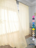 Window Light Yellow Sheer Curtains 60 Inches Width 90 Inches Long 2 Panels Sheer Curtains Clear Curtains Basic Rod Pocket Panel for Home Living Room Bedroom Kids Room Yard Patio Parlor Sliding