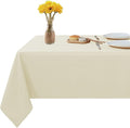 Fitable Rectangle Tablecloth Stain and Wrinkle Resistant Washable Polyester Table Cloth for Buffet Parties and Camping (60x102 inch, Ivory)