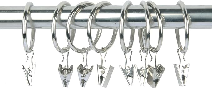 30 Pcs Curtain Clips with Hooks, Heavy Duty Metal Shower Clip Hook Set for Hanging Photos Art Craft Display Home Decoration