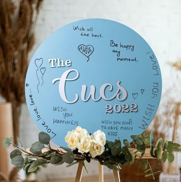 Wedding Guest Book Alternative, Medium - 16.1 inches (41 cm), Wooden Wish Book Circle, Unique Guest Book Sign, Wooden Guest Book, Wedding Autumn Decor, Wedding Wish Book, Wooden Rounded Guest Book