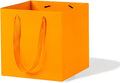 Orange Paper Gift Bag Small Square Bottom Kraft Paper Bags with Handles for Halloweens Wedding Baby Shower Birtyday Party (Orange, 6 x 6 x 6 in, 10 CT)