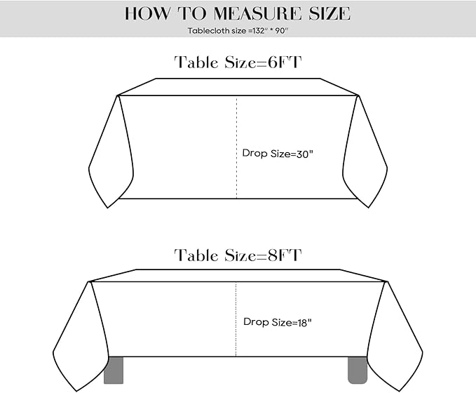 Surmente 5 Pack White Rectangle Tablecloth 90 x 132-inch Rectangular Polyester Table Cloth for Weddings, Banquets, or Restaurants