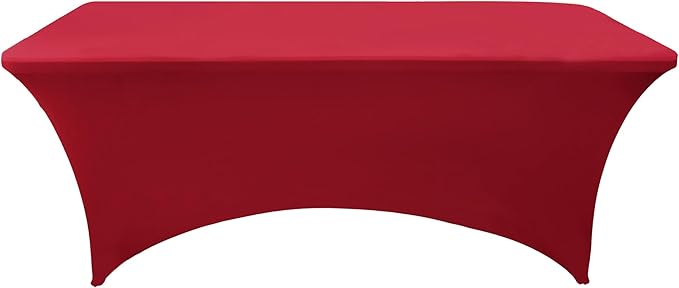 2-Pack 4ft Spandex Table Covers for Rectangular Folding Tables - Wrinkle Resistant Stretch Tight Table Cloths - Ultimate Fitted Table Protector for Parties, Banquet, and Wedding