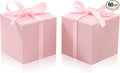 COTOPHER 60pcs Small Gift Boxes, Favor Boxes 2x2x2 inches Paper Gift Boxes with Ribbons Candy Box for Wedding Favors Baby Shower Bridal Shower Birthday Party (60pcs 2x2x2, Pink)