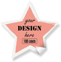 Custom Personalized Labels - Any Design Image Logo Text, Thank You Stickers for Business, 100 Labels (Star, 4"x4")