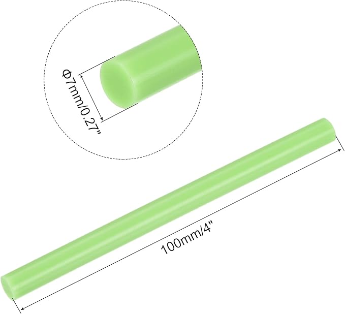 uxcell 20pcs Hot Glue Sticks for Glue Gun 7mm/0.27-inch x 4-inch Mini Hot Melt Adhesive Glue Stick Green