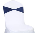 VDS Pack of 300 PCS | Navy Blue | Spandex Chair Sashes Bows Without Buckle | Stretch Elastic Banquet Universal Folding Chair Band Tie with for Wedding Party Conference Celebration Event Decoration
