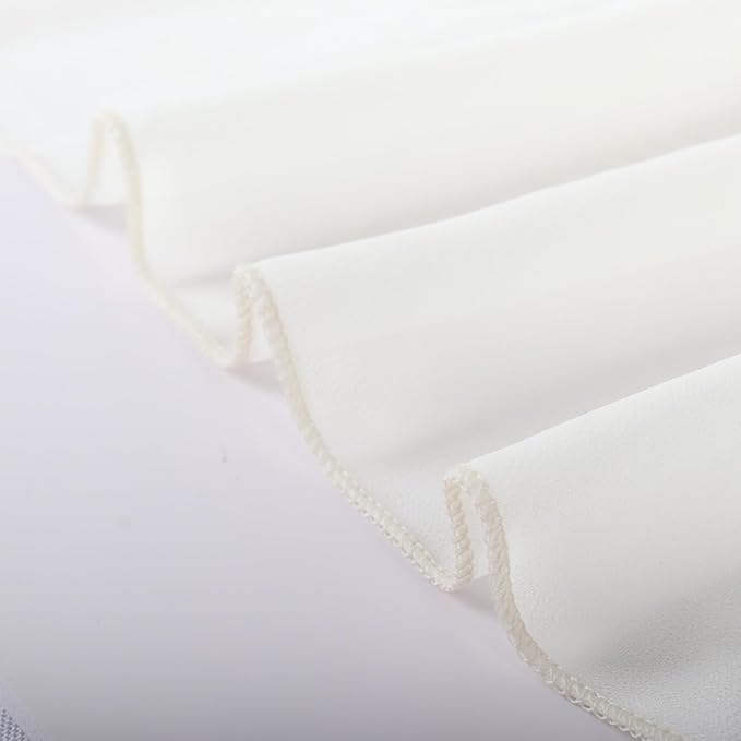 DUOBAO Ivory Sheer Chiffon Backdrop Curtains 108"" Long | 2 Panels | Perfect for Wedding Ceremonies, Beach Parties, Home Decor, and Events | Cream Drapes