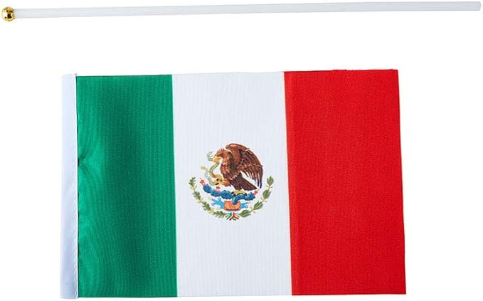 Mexico Flag Mexican Flag, Small Mini Handheld Mexico Flags on Stick, Ideal for Party Parades Sports Events Patriotic Festival Decorations