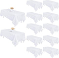 12 Pack White Table Cloth 60 x 102 Inch Rectangular Tablecloths for 6 Foot Rectangle Tables, Wrinkle Resistant White Tablecloth Washable Polyester Fabric Table Covers for Buffet Wedding Party Banquet