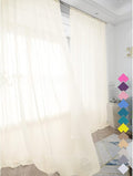 Window Beige Sheer Curtains 60 Inches Width 84 Inches Long 2 Panels Sheer Curtains Clear Curtains Basic Rod Pocket Panel for Home/Living Room/Bedroom/Kids Room