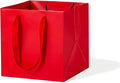 Red Paper Gift Bag Small Square Bottom Kraft Paper Bags with Handles for Wedding Baby Shower Birthday Party (Red, 8 x 8 x 8 in, 10 CT)