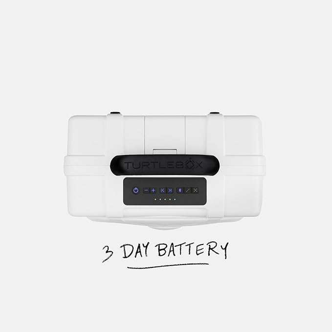Turtlebox Original Gen 3: Portable Outdoor Bluetooth Speaker – Ultra-Loud (120dB), Waterproof (IP67), Rugged, Impact-Resistant, 3-Day Battery | Party Mode: Unlimited Pairing Stereo, White/Camo