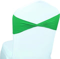 MDS Pack of 10 Spandex Chair Sashes Bows Elastic Stretch Dining Chair Bands Ties Without Slider Buckle Universal fits for Wedding Baby Shower Birthday Party Banquet Event Decoration - Light Green