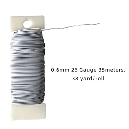 76Yards 26Gauge Coffee Colour Metal Floral Wire Flexible Paddle Florist Garden Wire for Flower Arrangement,Crafts,Christmas Wreaths Tree,Garland.