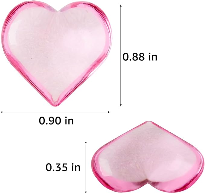 Homtable 150 Pieces Pink Red Acrylic Heart Table Scatter Vase Fillers, 5 Colors (5 Pink)