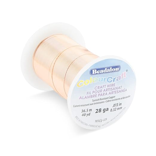 Beadalon ColourCraft Wire, 28 Gauge, Copper Color, 40 yd Spool