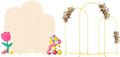 Wedding Arch Stand with Beige Spandex Fitted Arch Backdrop Cover Set 6FT 6.6FT 7.2FT Round Top Chiara Backdrop Stands and Covers for Birthday Party Baby Shower Banquet Decoration