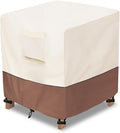 okcool Patio Wicker Side Table Cover,Waterproof Square Patio Small Side Table Cover,Suitable for 3-Piece Outdoor Wicker Patio Bistro Set Side Table,22W x 22D x 18H inch,Beige & Brown