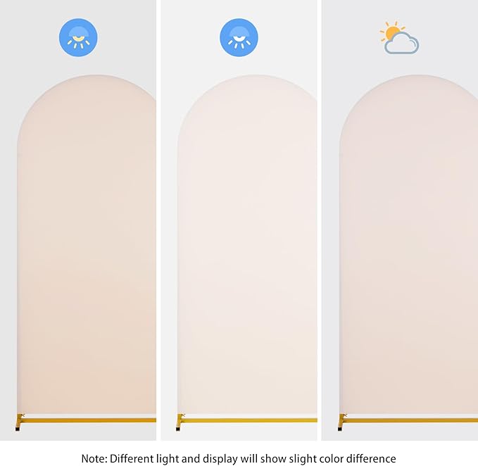 SoarDream Beige Spandex Arch Cover 6FT Wedding Arch Backdrop Cover Stretchy Backdrop Chiara Wall Arch Stand Cover for Wedding Birthday Balloon Decorations- Ideal for Balloon Arches