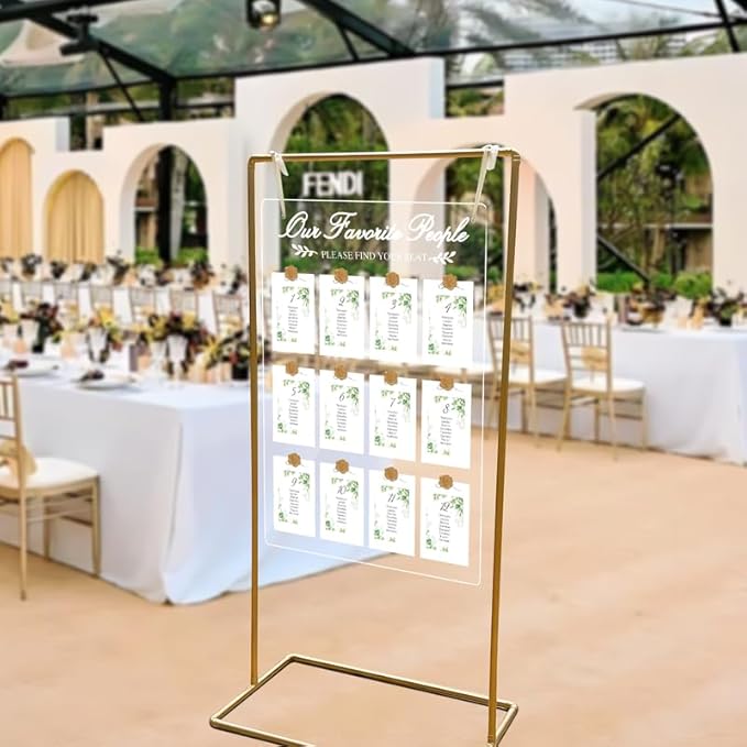 Wedding Seating Chart Board,20x28 Inch Acrylic Seating Chart Board Hanging Seating Chart for Wedding Reception Display (People)