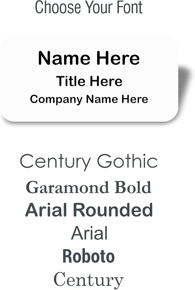 Custom Name Tag - Personalized Name Badge with Magnet Backing - Choose Your Size and Color (White Metal 3"x1.5" - No Logo)