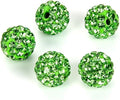 25pcs Adabele Grade A Suncatcher Crystal Rhinestone Pave Loose Beads 8mm Peridot Green Polymer Clay Disco Ball Spacers Compatible with Shamballa All Craft Jewelry Making DB8-16