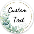 Custom Stickers for Weddings, Birthdays & Businesses - Personalized Labels with Your Logo - Waterproof, Fade and Heat Resistant - Pack of 100-1000 (Wreath C, 3 Inch)