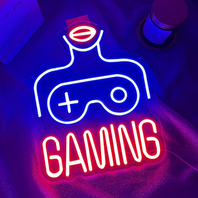 Gaming LED Lights for Wall Decor,Video Game Room Neon Sign Gift for Teens Boys Men Gamer,Lady Body Light Up Sign for Man Cave Home Bar Bedroom Pub Club Birthday Party USB Powered（14.2"*10.2"）