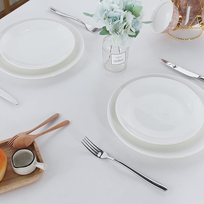 Fitable Rectangle Tablecloth Stain and Wrinkle Resistant Washable Polyester Table Cloth for Buffet Parties and Camping (54x108 inch, White)