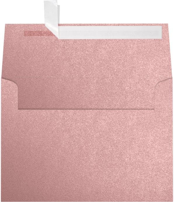 LUXPaper A7 Invitation Envelopes | Peel & Press | 5 1/4" x 7 1/4" | Misty Rose Metallic - Sirio Pearl | 84lb. Text | 1,000 Qty