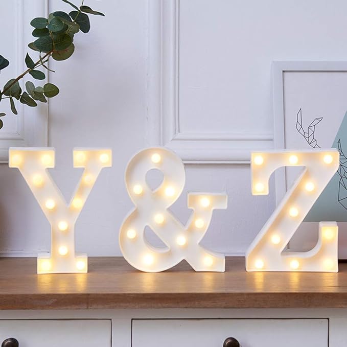 MUMUXI Marquee Light Up Letters Sign Battery Powered LED Alphabet Lights for Party Wedding Birthday Christmas Home Bar Decoration Lighted Symbols
