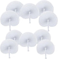 ZWIN 60PCS White Wedding Fans Round Folding Paper Fans Plastic Handle Pocket Fans for Wedding Celebration Birthday Party Favor