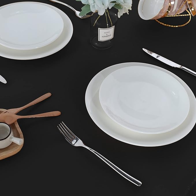 Fitable Rectangle Tablecloth Stain and Wrinkle Resistant Washable Polyester Table Cloth for Buffet Parties and Camping (54x78 inch, Black)
