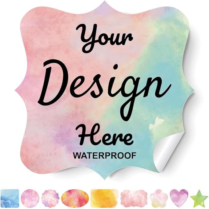 Custom Labels - Personalized Stickers with Any Design, Logo, Text; Business Logo Stickers, Thank You Labels (100, 3"x3", Fancy Frame)