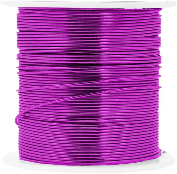 Mandala Crafts 20 Gauge Anodized Aluminum Craft Wire for Jewelry Making - 450 FT Colored Flexible Silver Copper Gold True Blue Purple Pink Wire - Bendable for Bonsai Armature Crafting Sculpting