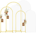MODFUNS Arch Backdrop Stand with Cover 6&6.6&7.2ft Gold Wedding Arch Stand Set of 3 White Arch Backdrop Covers Backdrops Stand for Party Birthday Banquet Wedding Arched Frame