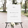 Welcome To Our Wedding Sign, Welcome To Our Wedding Sign With Stand, Minimalist Wedding Welcome Sign, Welcome Wedding Sign, Script Wedding Welcome Sign, Modern Wedding Signs, Large Wedding Sign