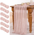 MLMW 6 Pack Pink Cheesecloth Table Runner Boho Gauze Rustic Cheese Cloth Table Runner 160 inch Sheer 13.3ft for Gender Reveal Wedding Party Baby Bridal Shower Birthday