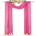 Socomi Wedding Arch Draping Fabric 29" x 20Ft 4 Panels Fuchsia Sheer Outdoor Curtain Drapes Extra Long for Bridal Baby Shower Ceremony Birthday Party Decor