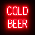 SpellBrite COLD BEER Sign | Beer-Related Sign with Neon Look, Red LED Light Source | 16.8" x 15.0"