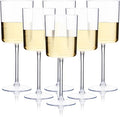 Ciaell 6 Pack Plastic Wine Glasses - 10 Oz Plastic Disposable Wine Glasses with Stem Perfect for Parties & Weddings & Poolside & Outdoors & Camping