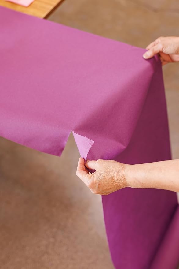 American Homestead Paper Table Runner Roll - 78 ft. Disposable Linen-Like Table Cover Roll - 20 Perforated Table Runners (16" x 48") for Parties, Weddings, and Events -Orange