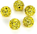 50pcs Adabele Grade A Suncatcher Crystal Rhinestone Pave Loose Beads 8mm Citrine Yellow Polymer Clay Disco Ball Spacers Compatible with Shamballa All Craft Jewelry Making DB8-29