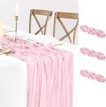 3 Pack Light Pink Cheesecloth Table Runner Gauze Table Runner Rustic Sheer Cheese Cloth 10Ft for Wedding Baby Shower Bridal Shower Sheer Boho Fall Thanksgiving Home Decor