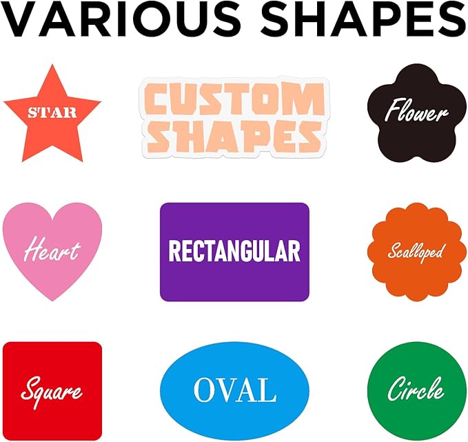 Personalized Labels - Custom Stickers with Any Design Image Logo Text, Thank You Labels, 100 Scalloped 6x6