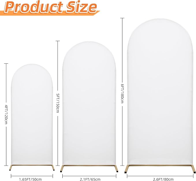 Wedding Arch Cover 5FT Arch Backdrop Cover Spandex Fitted Arch Cover for Round Top Chiara Backdrop Stand Covers for Wedding Birthday Party Baby Shower Banquet Ceremony Decoration